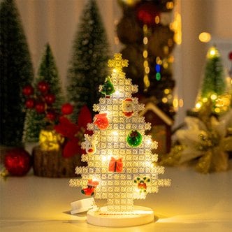 민화샵 디폼블럭 크리스마스 LED 조명 미니 트리 장난감 선물