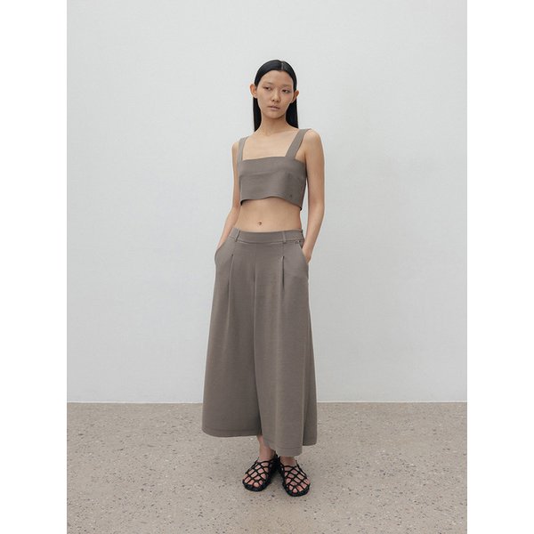 Elastic cotton two way bustier_Oakmoss