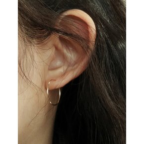 14K GOLD 18MM PIPE RING EARRING
