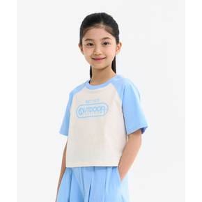 [본사]여아 컬러블록 세미크롭 반팔티 (스카이 블루) OD252ISS73_SBL