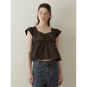 [4차 재입고] Blossom Ribbon Crop Top (Black)