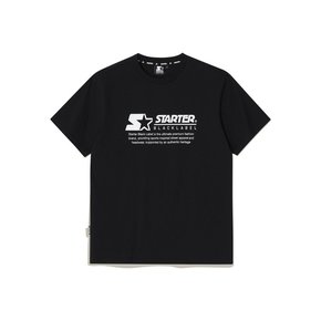 에센셜 타이포 반소매 티셔츠 (블랙) SA232ISS02_BLK