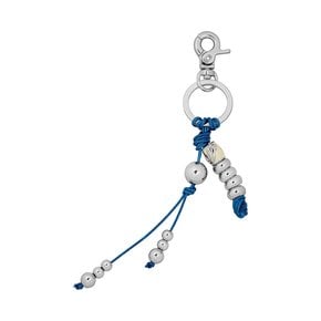 blue string charm key ring