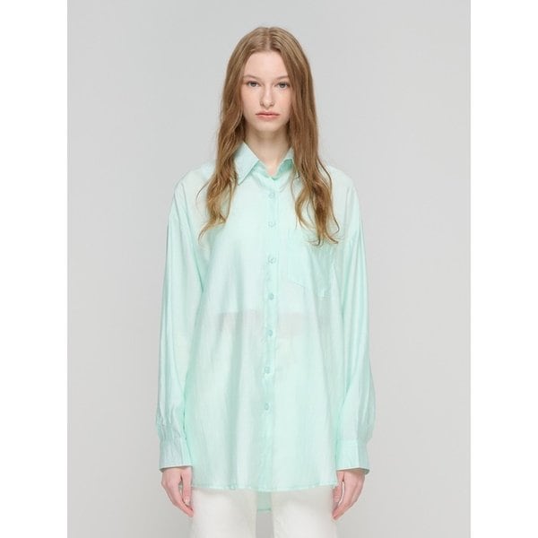 링클프리 오버 셔츠 (민트)