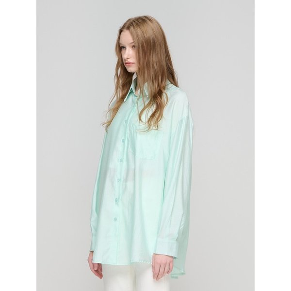 링클프리 오버 셔츠 (민트)