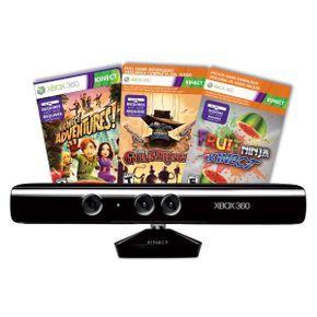 미국 Xbox 엑스박스 키넥트 센서 Kinect Sensor with Kinect Adventures and Gunstringer Token