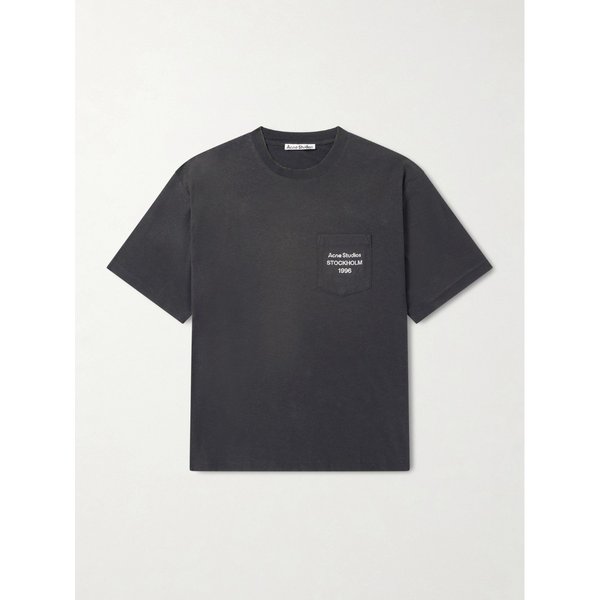 엑스포드 U 오버사이즈 로고 디스트레스드 코튼 저지 티셔츠 46376663162969845