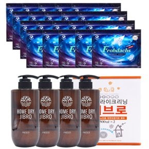 300매 시트 세탁세제 프로닥스 + 홈 드라이 크리닝 지브로 500ml 4개