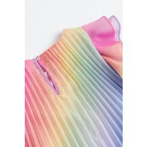 A라인 플리츠 드레스 핑크/레인보우 컬러 1031248006
