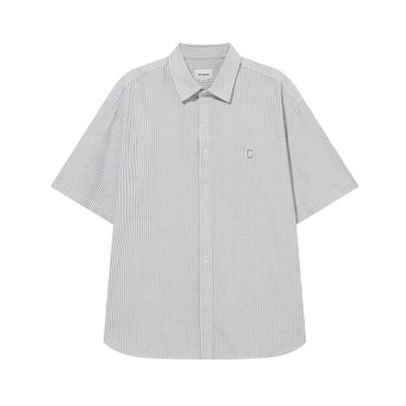 커버낫 C 로고 옥스포드 스트라이프 하프 셔츠 그레이 CO2502SS32GR