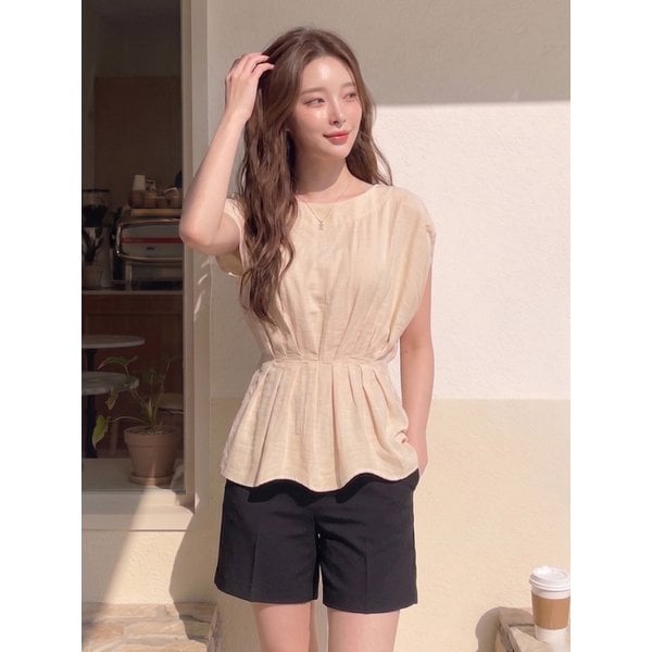 WAIST POINT SLEEVELESS IVORY 웨이스트 포인트 슬리브리스 아이보리