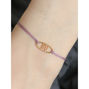 Uni Skinny Violet Cord Silver Bracelet Ib239 [Silver]