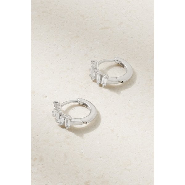 수잔 케일런 18k 화이트 골드 다이아몬드 후프 이어링 1647597305564598