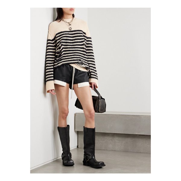 디스트레스 스트라이프 울 혼방 스웨터 크림 1647597355986561