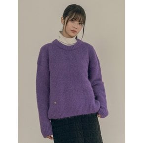 KN4243 Hairy wool round knit_Purple