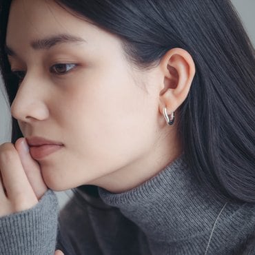 틸아이다이 SW4068 Simple round ring earrings_Silver