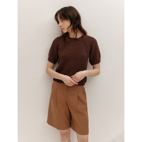 ROUND NECK PUFF SLEEVES KNIT (COCOA)