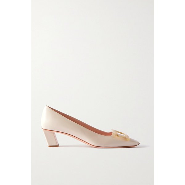 벨 비비에 가죽 트리밍 부클레 트위드 펌프스 크림