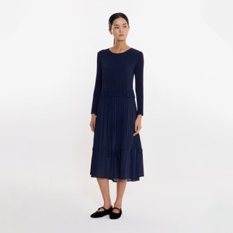 신세계라이브쇼핑 [플리츠미] 투 티어드 플레어 롱 원피스_PPOPF125005