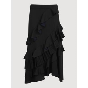 [Atelier] Solid Frill Long Skirt_LFKAW24845BKX