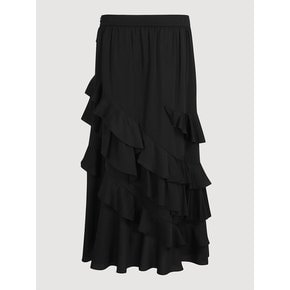 [Atelier] Solid Frill Long Skirt_LFKAW24845BKX