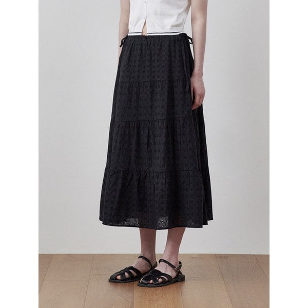 cancan flared ribbon skirt black