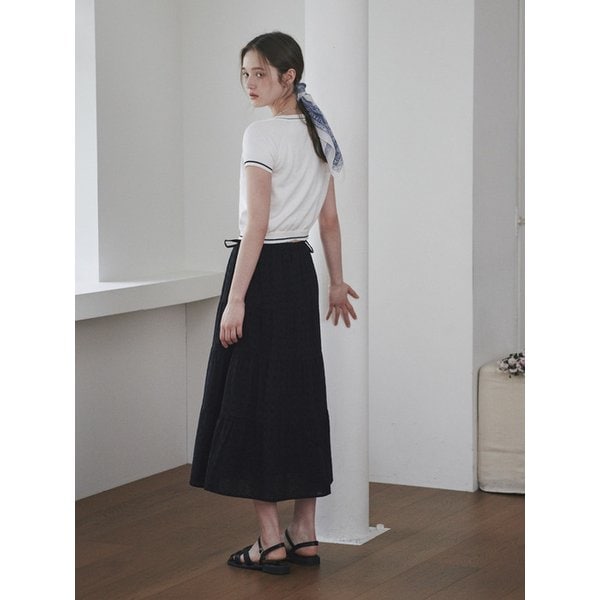 cancan flared ribbon skirt black
