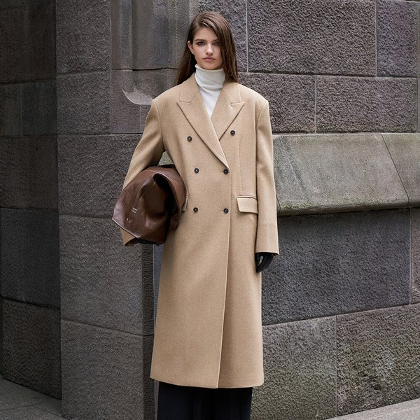 확대된 대표 르네제이 / Twill Double Long Coat