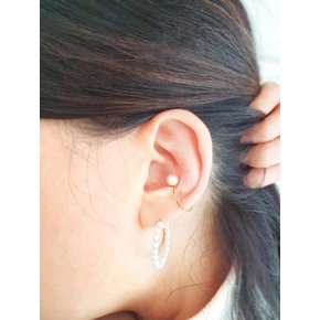 Simple Line pearl ear cuff (실버 진주 이어 커프)