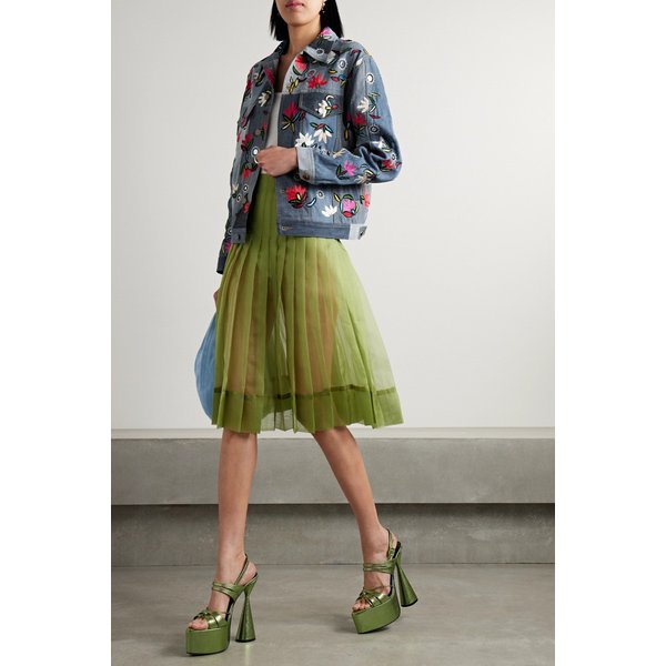 아쉬시 장식 자수 패치워크 데님 재킷 블루 1647597315994759