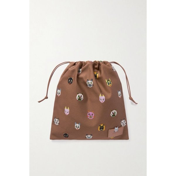 루이스 웨인 가죽 트리밍 코튼 트윌 파우치 46376663162983615