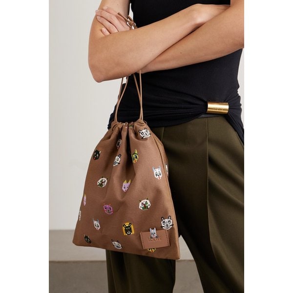 루이스 웨인 가죽 트리밍 코튼 트윌 파우치 46376663162983615