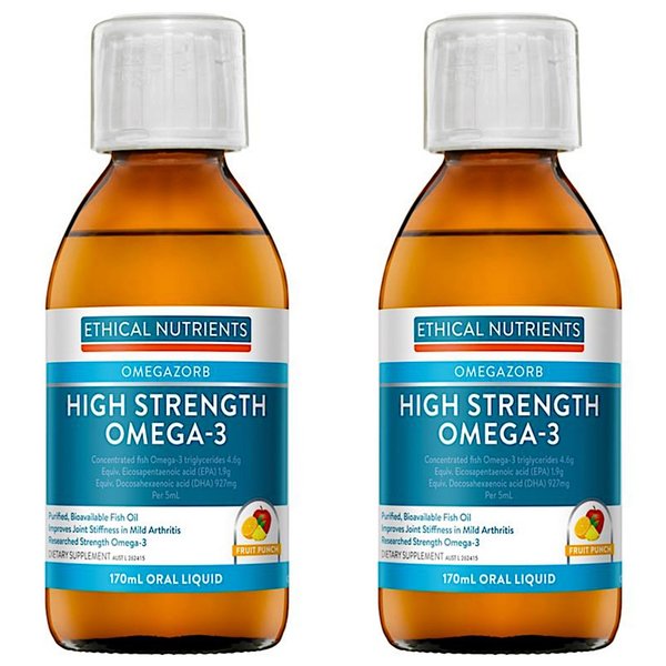에티컬 뉴트리언트 하이 스트렝스 리퀴드 오메가3 후르츠펀치맛 170ml 2개