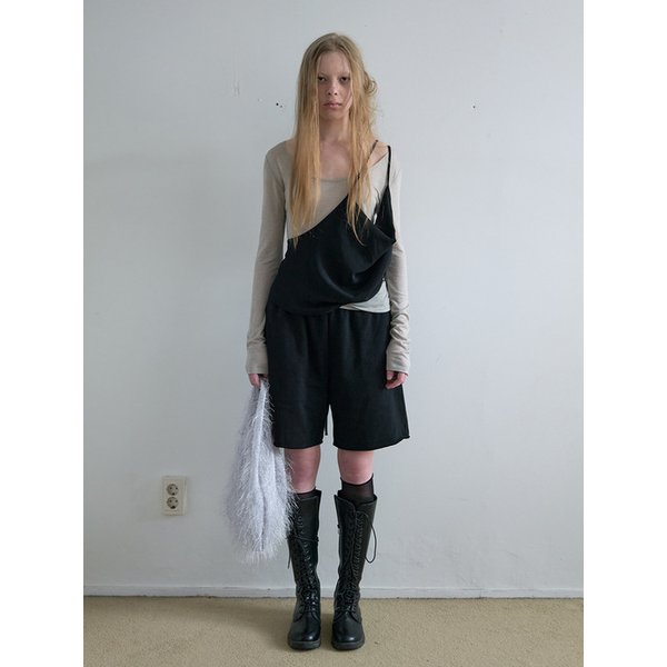 HAIRY FABRIC TOTE BAG IN SILVER