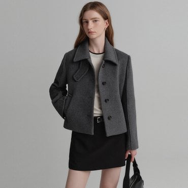 룩캐스트 카미 울 숏 자켓_차콜 / KAMI WOOL SHORT JACKET_CHARCOAL