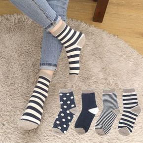 국산 여성 패턴 포인트 패션 양말 중목 학생 도트 무지_P320809329