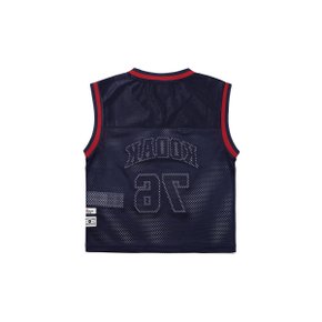 [공식](정상가 : 59,000원) [로고이슈 판매중지]바스켓볼 메쉬 슬리브리스 키즈 NAVY