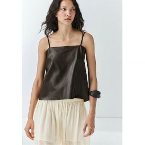 Massimo Dutti 마시모 두띠 나파 가죽 카미솔 백 디테일 - 탑 다크 브라운 8092425