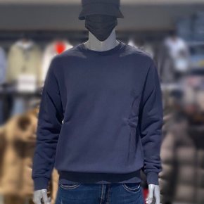 유니  데일리 3단쭈리 워싱 기본 맨투맨티셔츠_DG