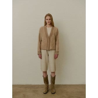 누캐시미어 브러시드 캐시미어 가디건_MOCHA