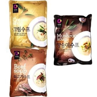  청정원 크림수프 양송이수프 쇠고기수프 대용량 1kg