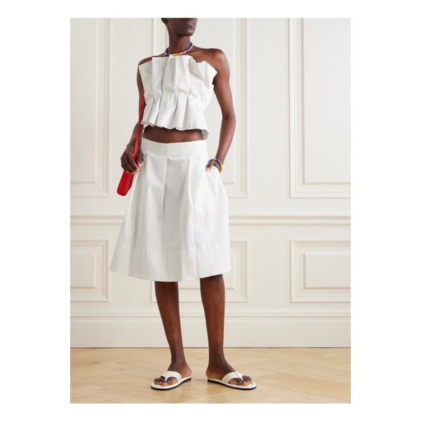 스타우드 런던 플리츠 코튼 혼방 트윌 스커트 아이보리 1647597339361424