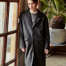 COLLAR BUTTON SINGLE COAT_DARK GREEN (S1823109)