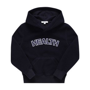 HO664NA NAVY SHERPA CAPSULE 헬스 (HEALTH SHERPA) 로고 부클 크롭 여성 후드티