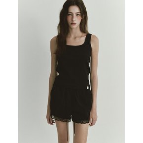 LACE TRACK SHORTS (BLACK)