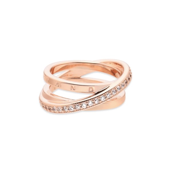 크로스오버 파베 트리플 밴드 로즈 반지 189057C01