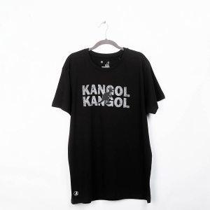 캉골 남성 반팔티 라운드티 블랙 프린트로고 티셔츠 병행정품