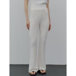 레이어드 골지 팬츠_White