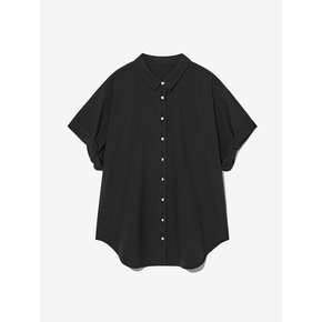 COTTON SLEEVE ROLL-UP SHIRT_BLACK