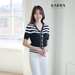 KARRA 볼드스트라이프가디건_A4S1047